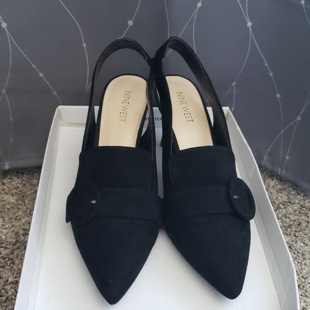 Black Sling Back Heels